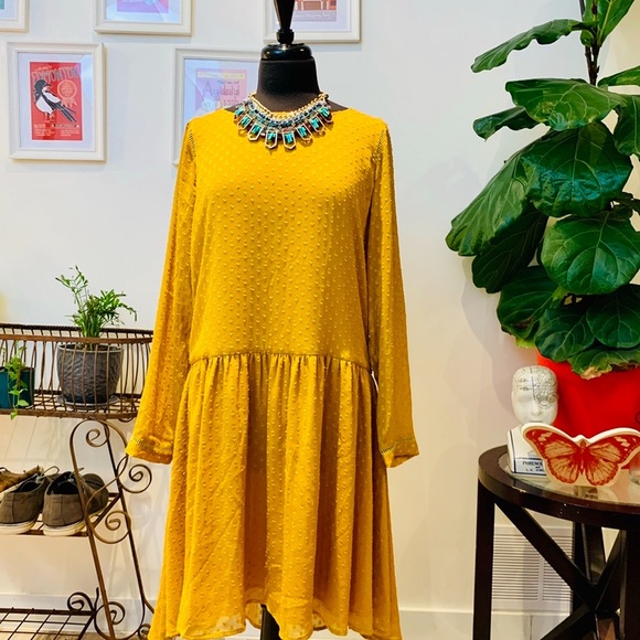 Karen By Simonsen Dresses & Skirts - Karen By Simonsen | Yellow Empire Waist Dot Dress